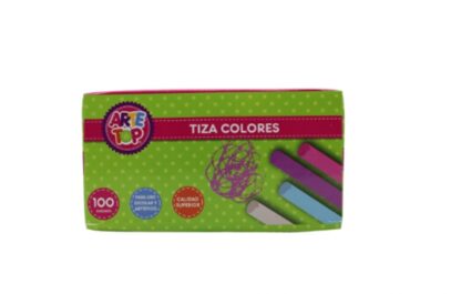 Tiza de colores, caja 100 und