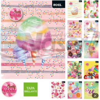 Cuaderno universitario 100 hjs, 7 mm ROSS Candy World