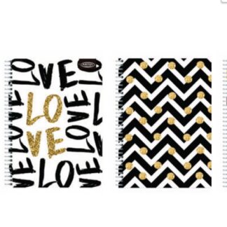 Cuaderno universitario 3 materias, 150 hjs Artel Golden & Black