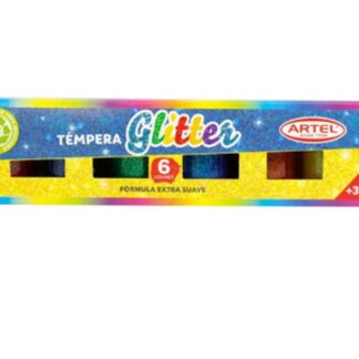Témpera 6 colores glitter ARTEL