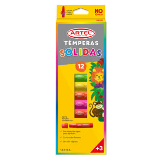 Témpera Sólida, 12 colores ARTEL