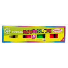 Témpera 6 colores fluorescente ARTEL