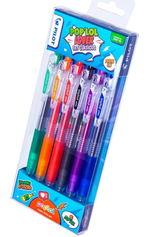 Lápiz gel Pilot colores tradicionales Set 6 colores PILOT POPLOL